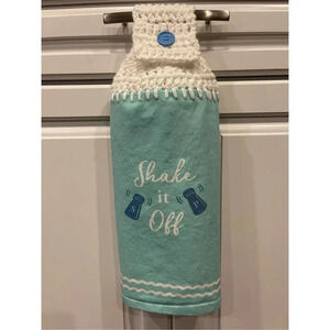 Crochet Top Kitchen Towel- Shake It Off (Salt And Pepper Shakers)